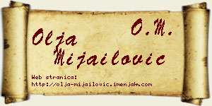 Olja Mijailović vizit kartica